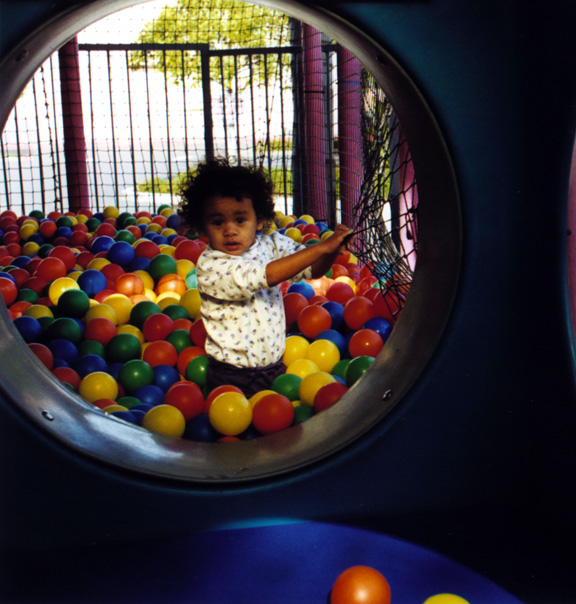 Mari gets ready to climb the wall!