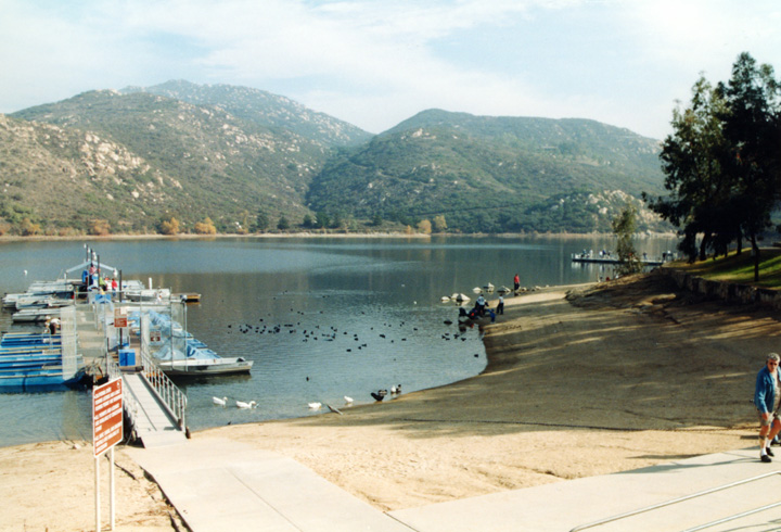 The lake is serene today.