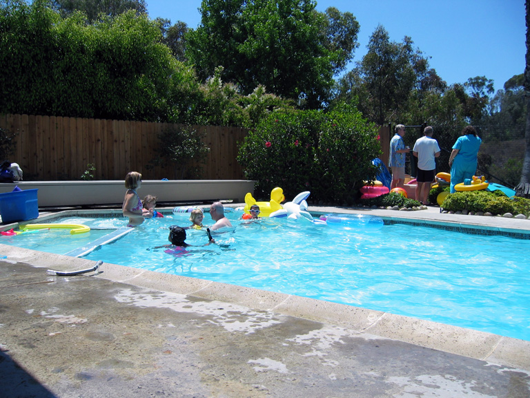 The pool party is pretty fun!