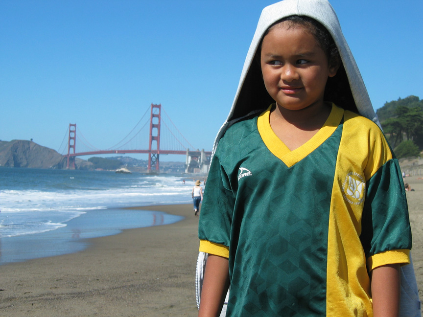 Baker beach is nice and has a has a great view of the Golden Gate Bridge!