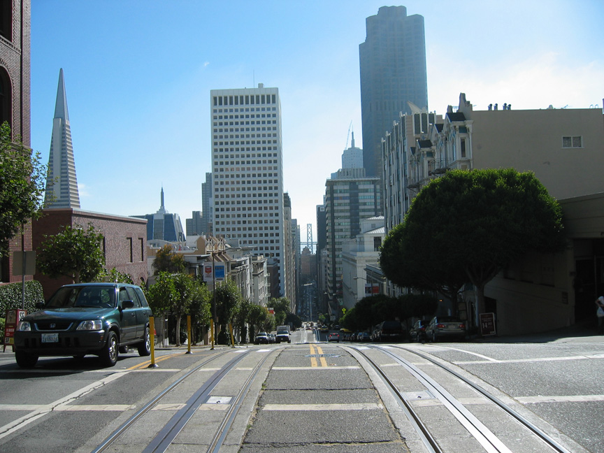 Downtown San Francisco from our cable car.