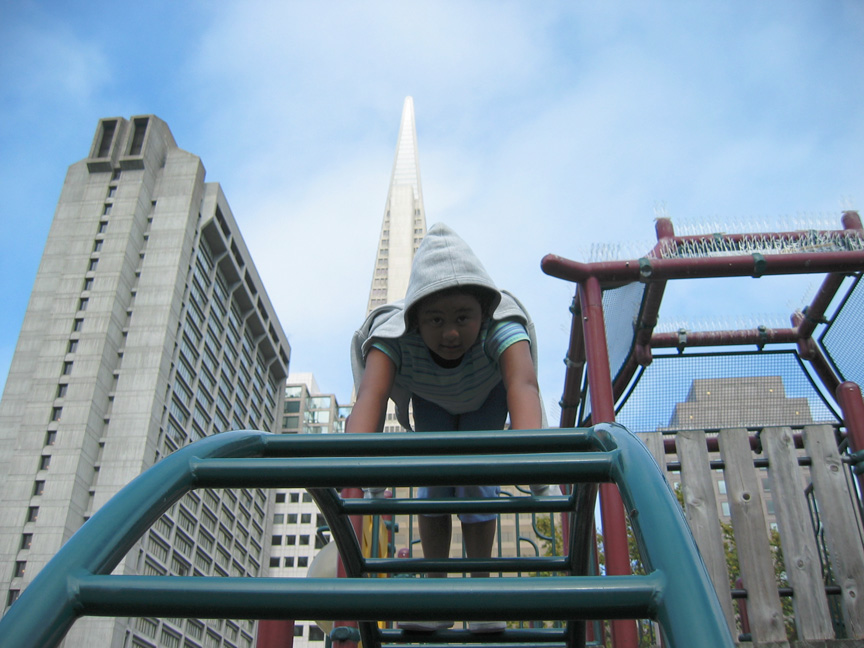 Mari plays in the Chinese playground!