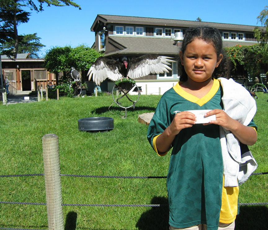 Mari finds a cool looking bird at the zoo!