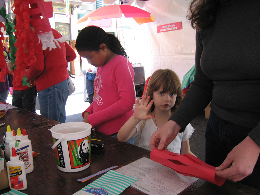 Mari works on her Chinese lantern!