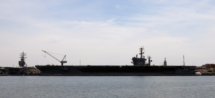 Aircraft carrier docked at North Island!