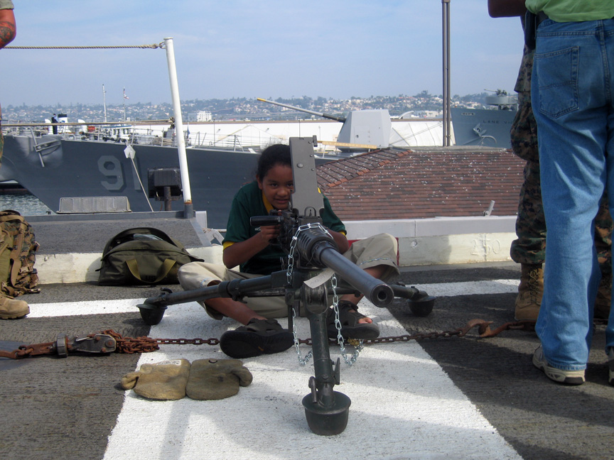 Mari tries out another 50 caliber machine gun!