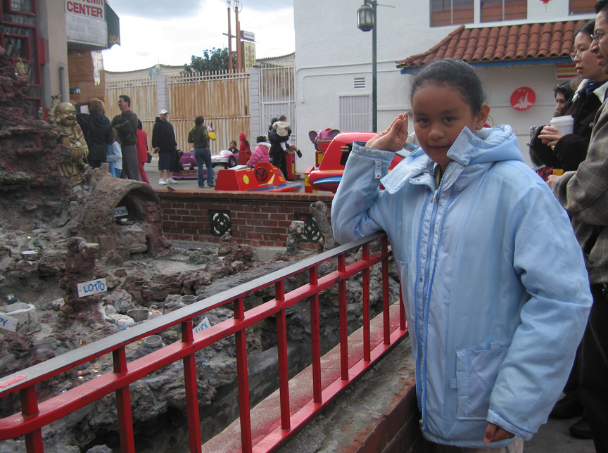 Mari loves the wishing well in Chinatown!