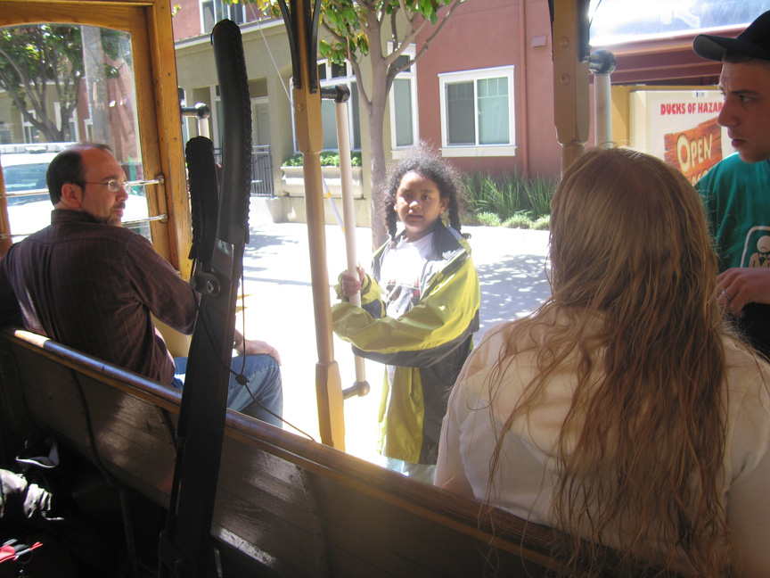 Mari rides a cable car!