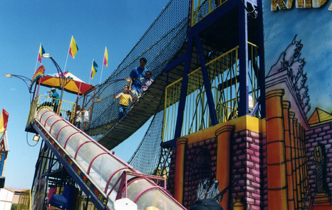 Mari and her dad check out the slide!