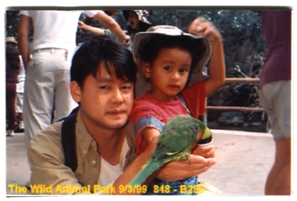 Mari feeds the parrots!